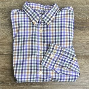 Orvis Plaid Button-Down Shirt | Purple Check | Men’s XL | Made in Portugal
